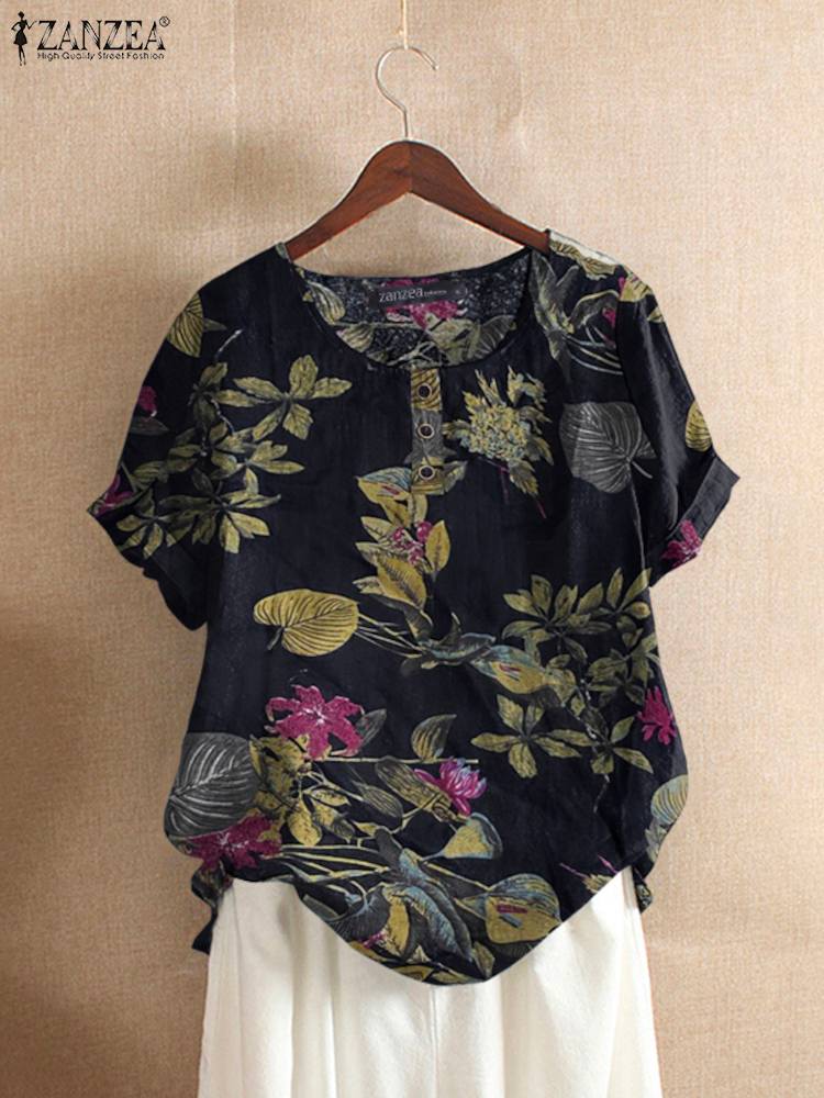 ZANZEA Damska bawełniana koszu – Romper Floral Print recenzja i cena